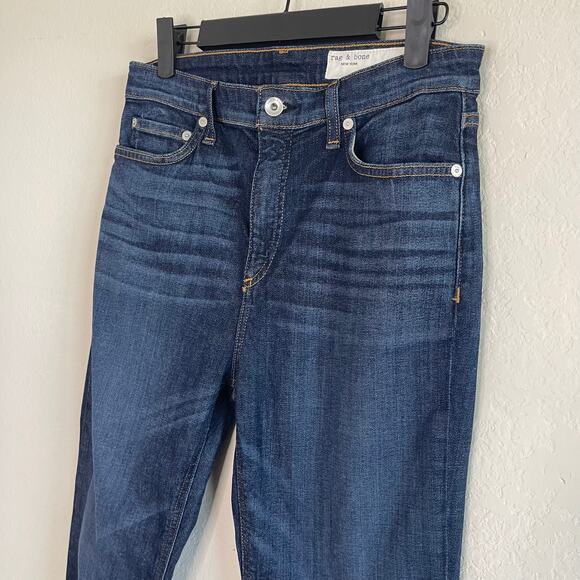 Rag & Bone Nina High-Rise Ankle Skinny in Kayt Dark Women’s Raw Hem - Size 28 - Picture 3 of 6